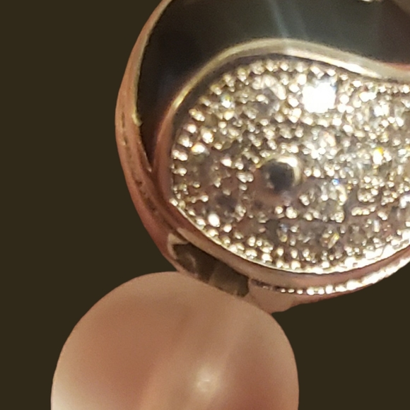 Opalite, Onyx & Aquamarine Handcrafted Beaded  Yin Yang Bracelet - Picture 2 of 11